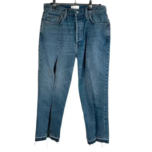 Boyish Medium Wash The Quincy Split Cropped Straight Leg Jean - Picture 2 of 13